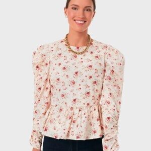 Tuckernuck Hyacinth House Floral Blouse in Cream